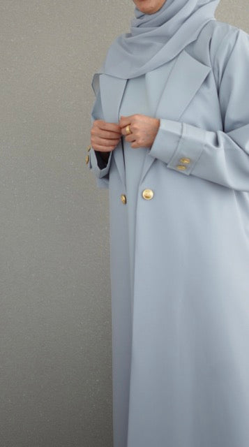 Stone Blue Blazer Abaya