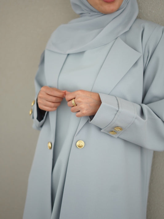 Stone Blue Blazer Abaya