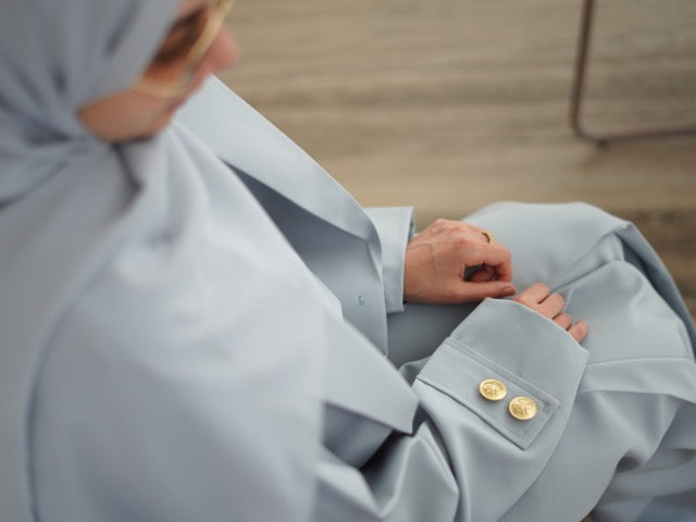 Stone Blue Blazer Abaya