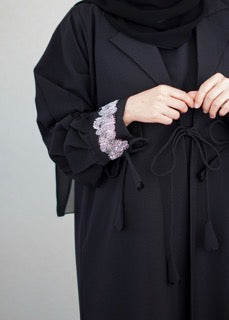 blazer beaded abaya