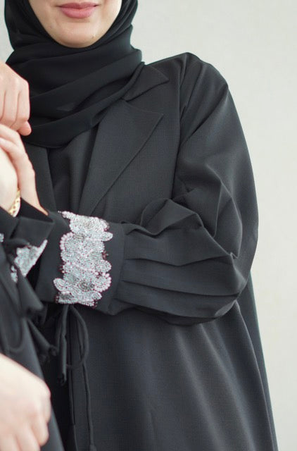 blazer beaded abaya